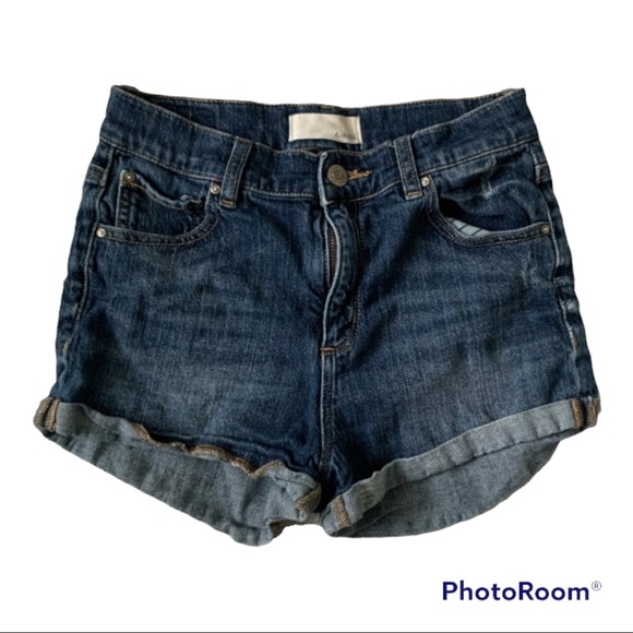 Dark Wash High Waisted Denim Shorts - Picture 1 of 4